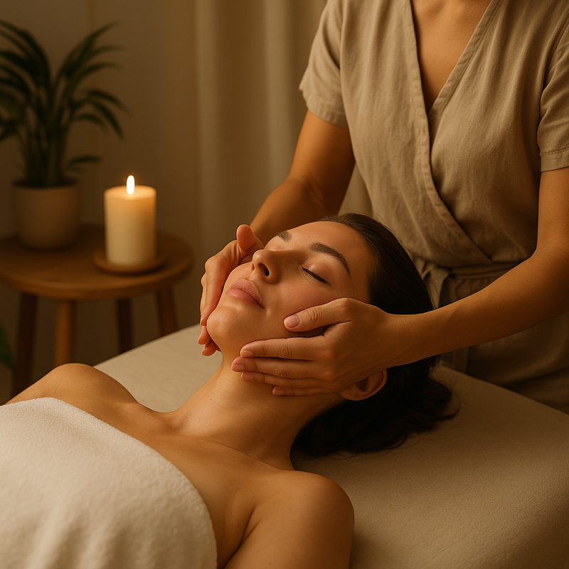 Kameralny gabinet masażu w ciepłych barwach